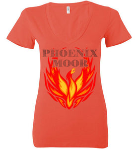 Women's Phoenix Moor Fire Bird V-Neck Tee - 1