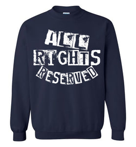All Rights Reserved Crew Neck Sweat Shirt - White