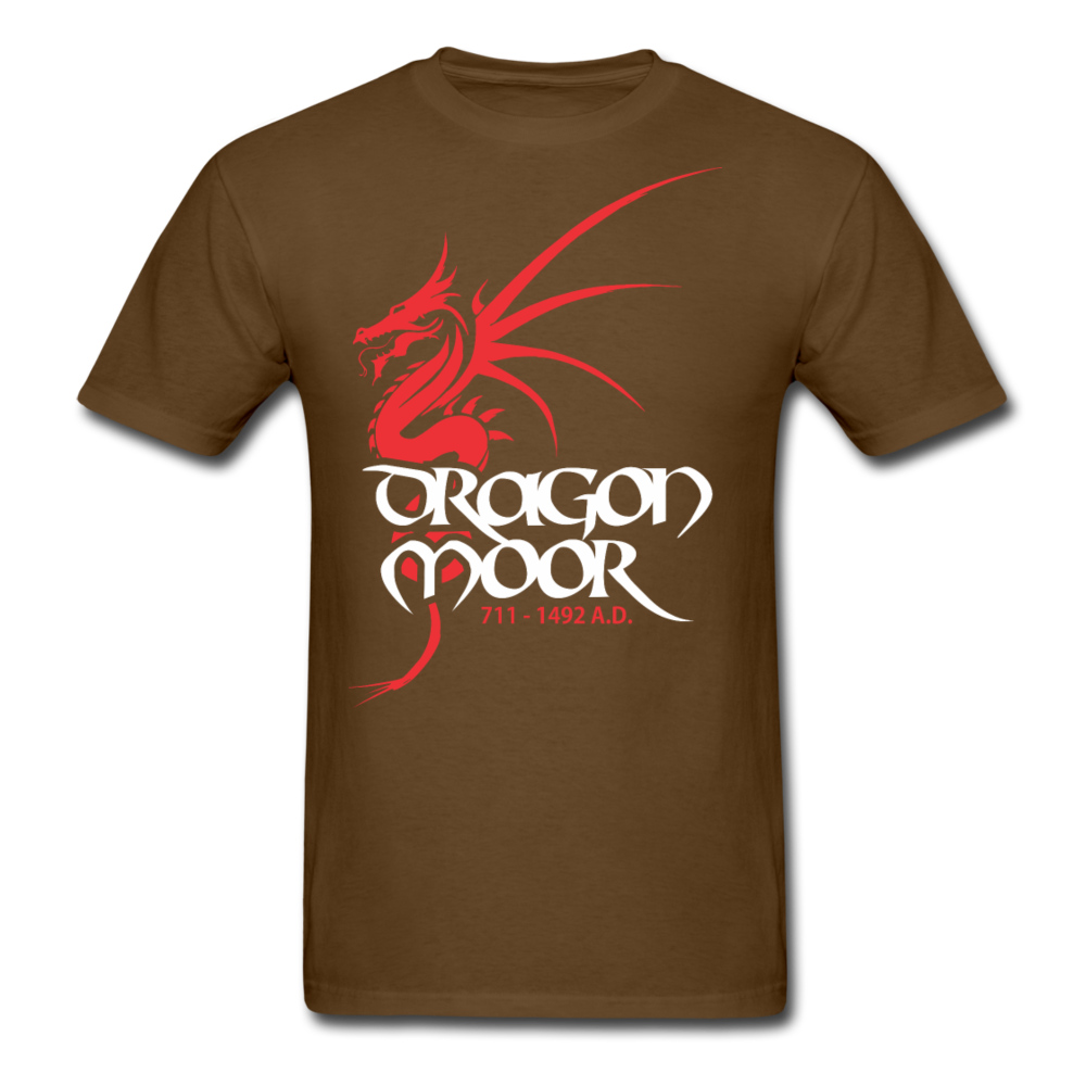 Dragon Moor Tee.. Red Dragon - Heather Black - brown