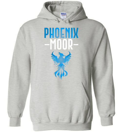Fire Bird Phoenix Moor Hoodie - Ocean Blue & White
