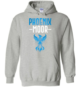 Fire Bird Phoenix Moor Hoodie - Ocean Blue & White