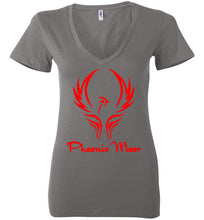 Load image into Gallery viewer, Women&#39;s Phoenix Moor Red Phoenix V-Neck Tee - 1