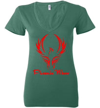 Load image into Gallery viewer, Women&#39;s Phoenix Moor Red Phoenix V-Neck Tee - 1