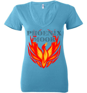 Women's Phoenix Moor Fire Bird V-Neck Tee - 1