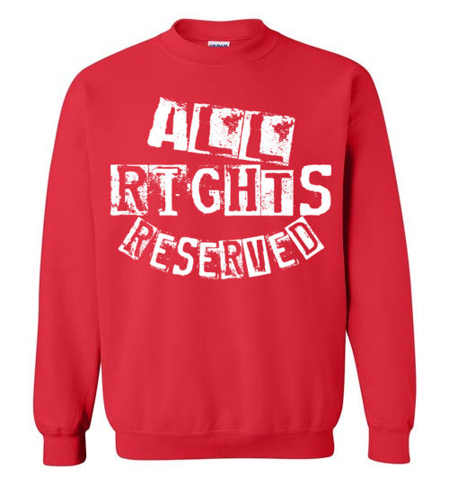 All Rights Reserved Crew Neck Sweat Shirt - White