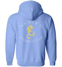 Load image into Gallery viewer, Native Amaru-Khan Zip Hoodie - Mayan Gold Dragon