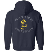 Load image into Gallery viewer, Native Amaru-Khan Zip Hoodie - Mayan Gold Dragon