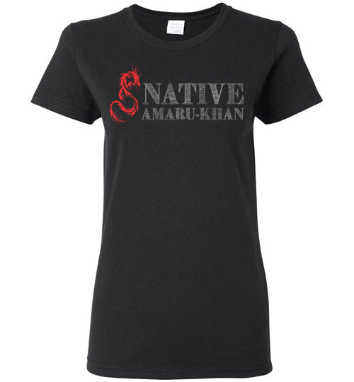 Women's Native Amaru-Khan Red & White Tee -2