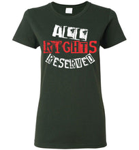 Load image into Gallery viewer, Women&#39;s All Rights Reserved Tee - Red &amp; White