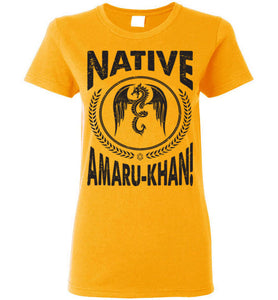 Women's Native Amaru-Khan Tee Black Font - 1