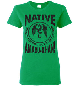Women's Native Amaru-Khan Tee Black Font - 1