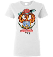 Load image into Gallery viewer, Women&#39;s KYRF Fire Bird Tee - Red Logo