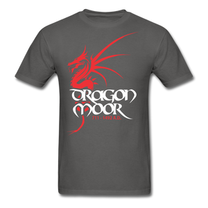 Dragon Moor Tee.. Red Dragon - Heather Black - charcoal