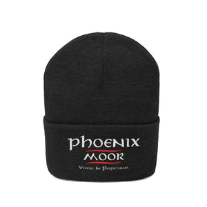 Embroidered Phoenix Moor Beanie - Red & White