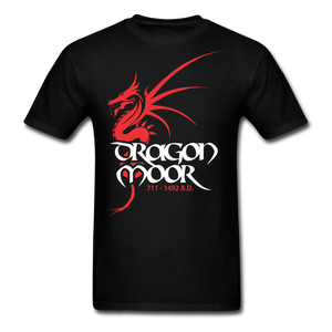 Dragon Moor Tee.. Red Dragon - Heather Black - black