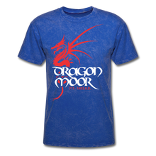 Load image into Gallery viewer, Dragon Moor Tee.. Red Dragon - Heather Black - mineral royal