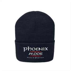 Embroidered Phoenix Moor Beanie - Red & White