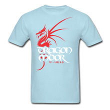Load image into Gallery viewer, Dragon Moor Tee.. Red Dragon - Heather Black - powder blue